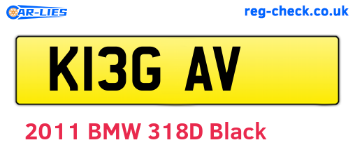 K13GAV are the vehicle registration plates.