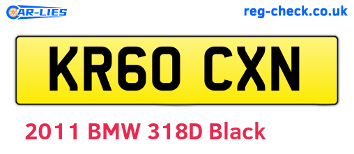 KR60CXN are the vehicle registration plates.