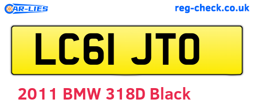LC61JTO are the vehicle registration plates.