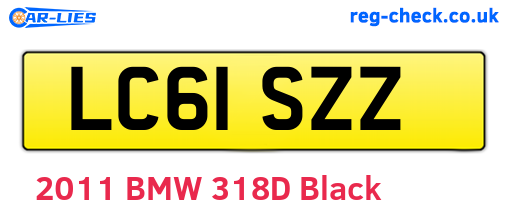 LC61SZZ are the vehicle registration plates.