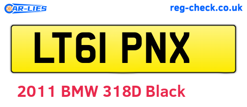 LT61PNX are the vehicle registration plates.