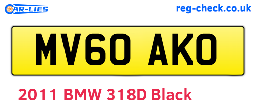 MV60AKO are the vehicle registration plates.