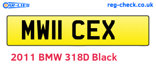 MW11CEX are the vehicle registration plates.
