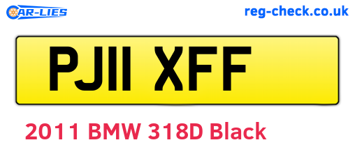 PJ11XFF are the vehicle registration plates.