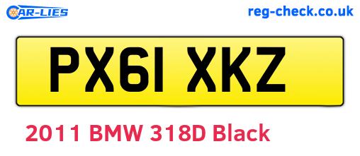 PX61XKZ are the vehicle registration plates.