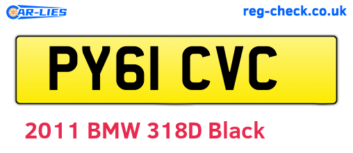 PY61CVC are the vehicle registration plates.