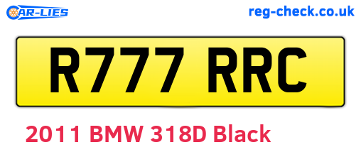R777RRC are the vehicle registration plates.