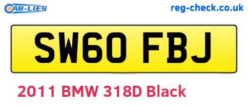 SW60FBJ are the vehicle registration plates.