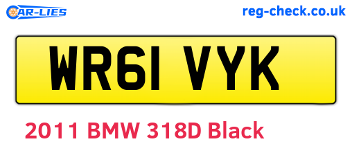 WR61VYK are the vehicle registration plates.