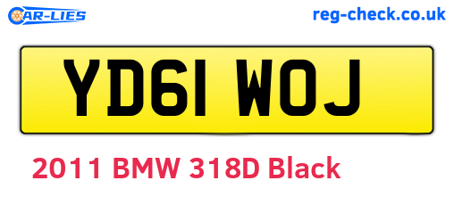 YD61WOJ are the vehicle registration plates.