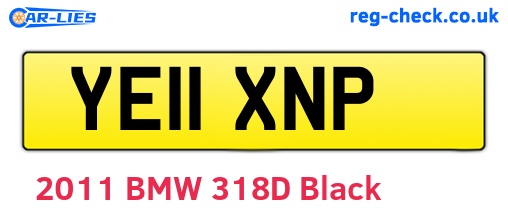 YE11XNP are the vehicle registration plates.