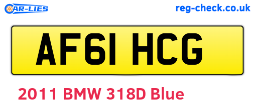 AF61HCG are the vehicle registration plates.