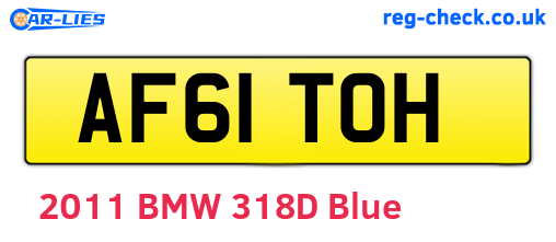 AF61TOH are the vehicle registration plates.