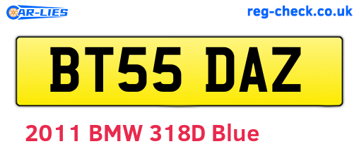 BT55DAZ are the vehicle registration plates.