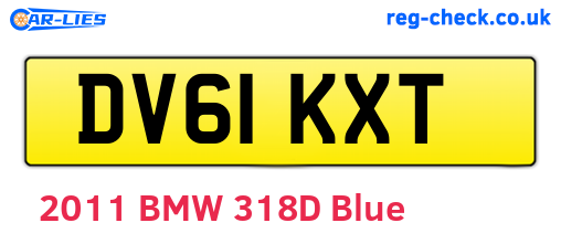 DV61KXT are the vehicle registration plates.