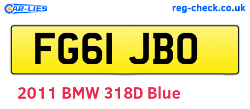 FG61JBO are the vehicle registration plates.