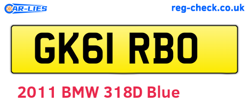 GK61RBO are the vehicle registration plates.