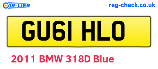 GU61HLO are the vehicle registration plates.