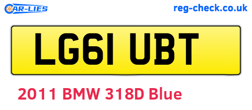 LG61UBT are the vehicle registration plates.