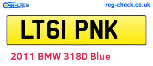 LT61PNK are the vehicle registration plates.