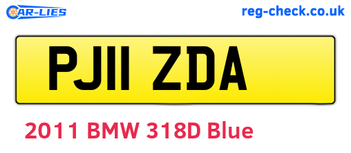 PJ11ZDA are the vehicle registration plates.