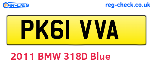 PK61VVA are the vehicle registration plates.