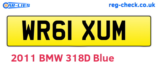 WR61XUM are the vehicle registration plates.