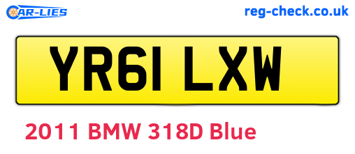 YR61LXW are the vehicle registration plates.