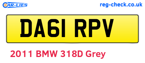 DA61RPV are the vehicle registration plates.