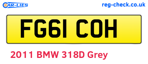 FG61COH are the vehicle registration plates.
