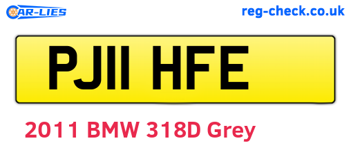 PJ11HFE are the vehicle registration plates.