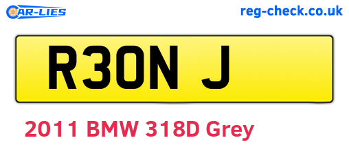 R3ONJ are the vehicle registration plates.