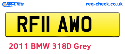 RF11AWO are the vehicle registration plates.