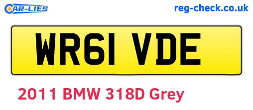 WR61VDE are the vehicle registration plates.