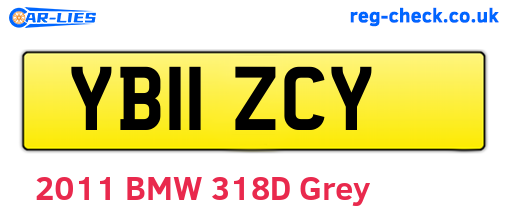 YB11ZCY are the vehicle registration plates.