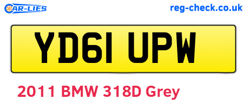 YD61UPW are the vehicle registration plates.