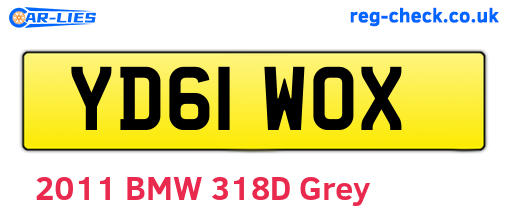 YD61WOX are the vehicle registration plates.