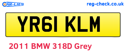 YR61KLM are the vehicle registration plates.