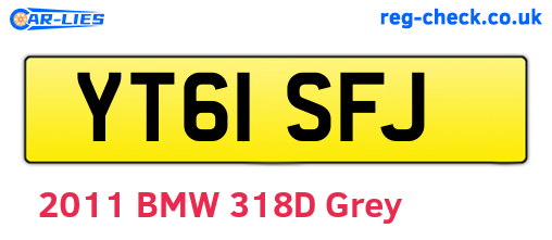 YT61SFJ are the vehicle registration plates.