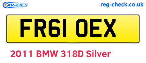 FR61OEX are the vehicle registration plates.