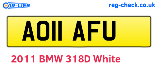 AO11AFU are the vehicle registration plates.