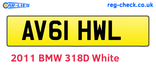 AV61HWL are the vehicle registration plates.