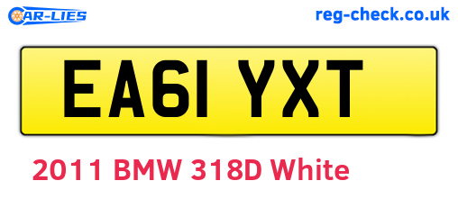 EA61YXT are the vehicle registration plates.