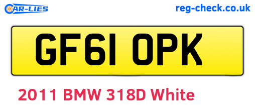 GF61OPK are the vehicle registration plates.