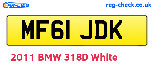 MF61JDK are the vehicle registration plates.