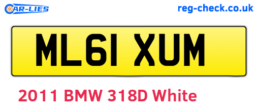 ML61XUM are the vehicle registration plates.