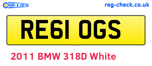 RE61OGS are the vehicle registration plates.