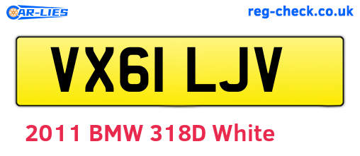 VX61LJV are the vehicle registration plates.