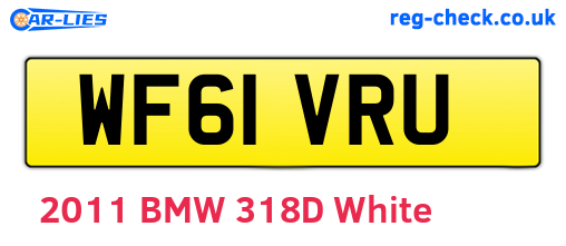 WF61VRU are the vehicle registration plates.