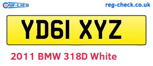 YD61XYZ are the vehicle registration plates.